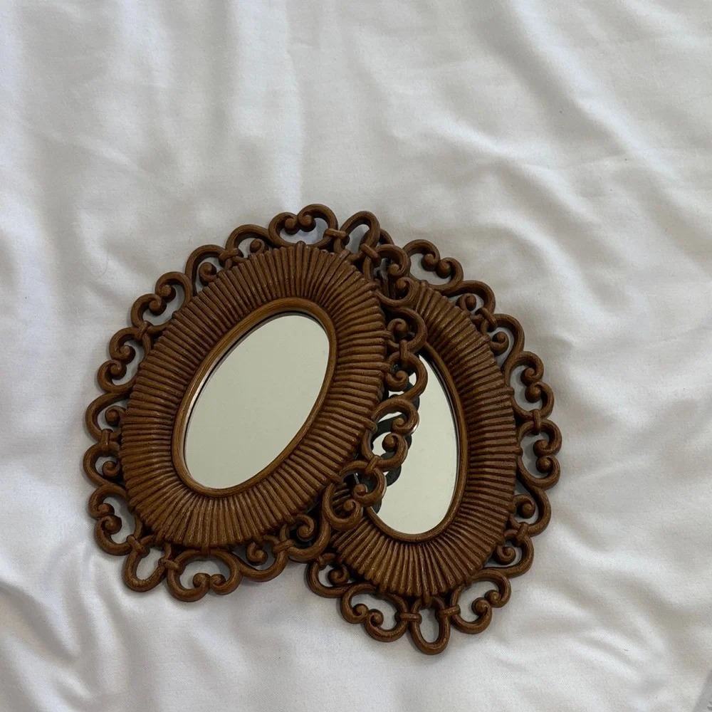 American Vintage Brown Ornate Wall Mirrors